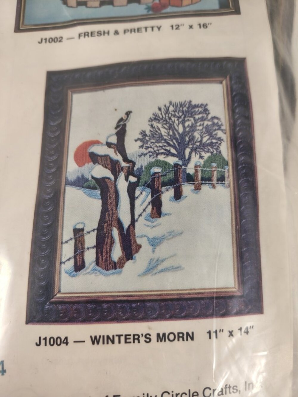 Vintage CREWEL EMBROIDERY Family Circle 1975 Kit J1004 Winters Morn NEW